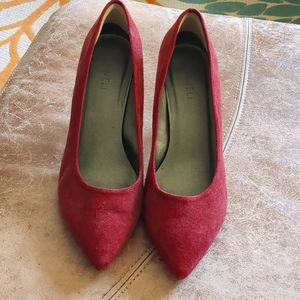 Vaneli Red Suede 3" Heels.  Size 10